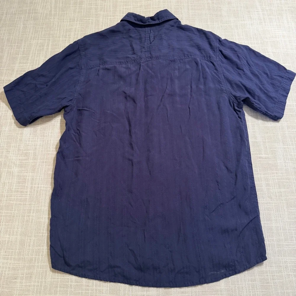 The North Face Mens Navy Blue Modal Blend Textured Short Sleeve‎ Shirt Medium